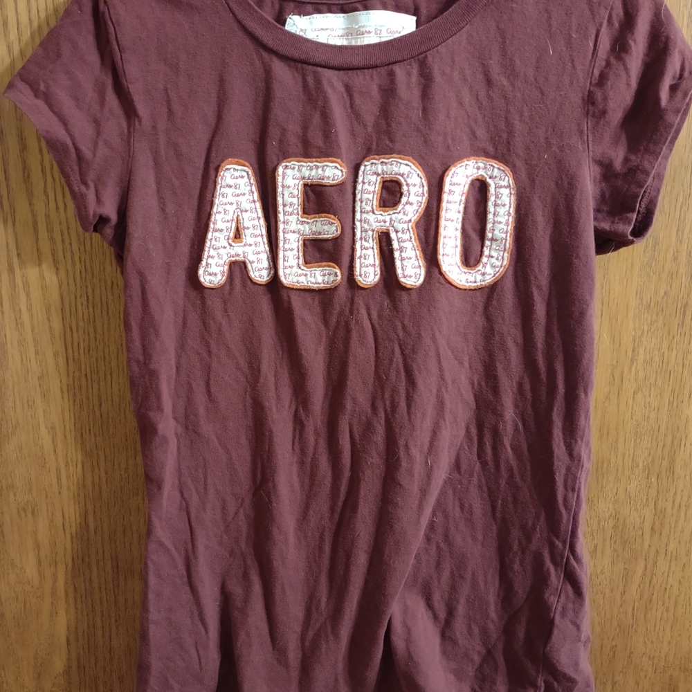 Aeropostale Maroon T-Shirt Size Large